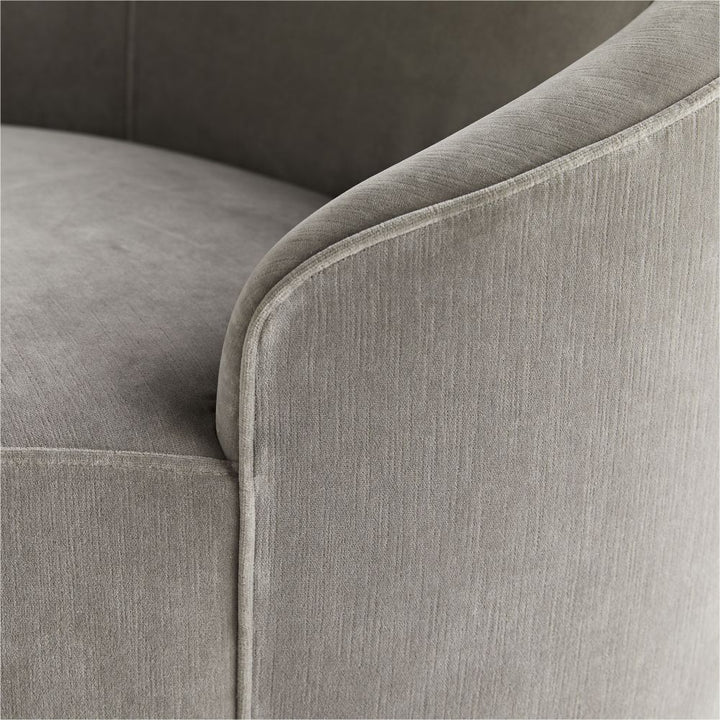 Carver Chaise Sharkskin Velvet Grey Ash, Left Arm - Gray