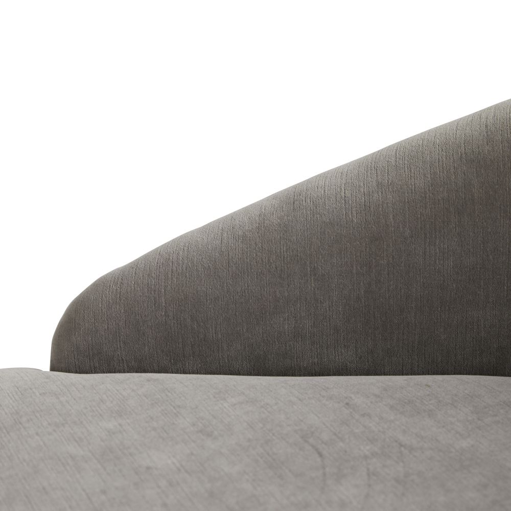 Carver Chaise Sharkskin Velvet Grey Ash, Left Arm - Gray
