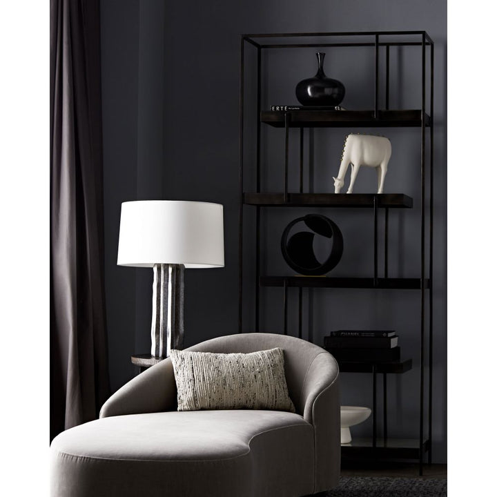 Chaise Lounges & Daybeds Carver Chaise Sharkskin Velvet Grey Ash, Left Arm - Gray