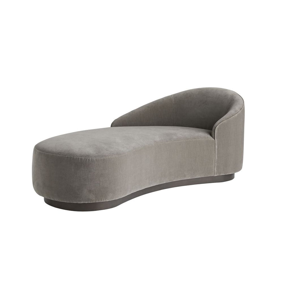 Chaise Lounges & Daybeds Carver Chaise Sharkskin Velvet Grey Ash, Left Arm - Gray