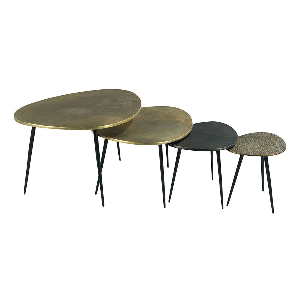 Soulful Textures Skipping Stone Nesting Cocktail Table - Aged Bronze - Metal