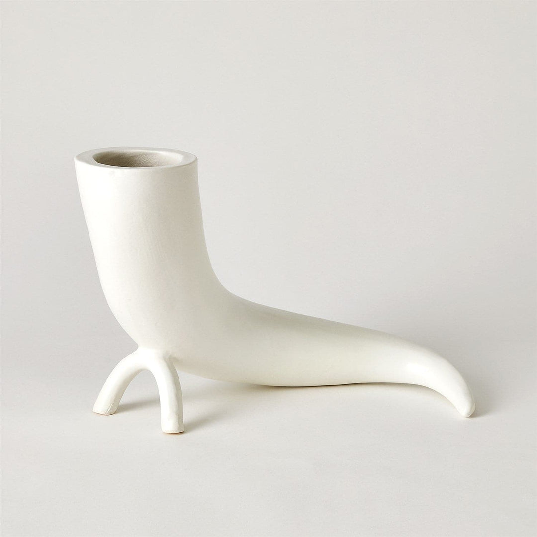 Cornucopia Vase-Matte White