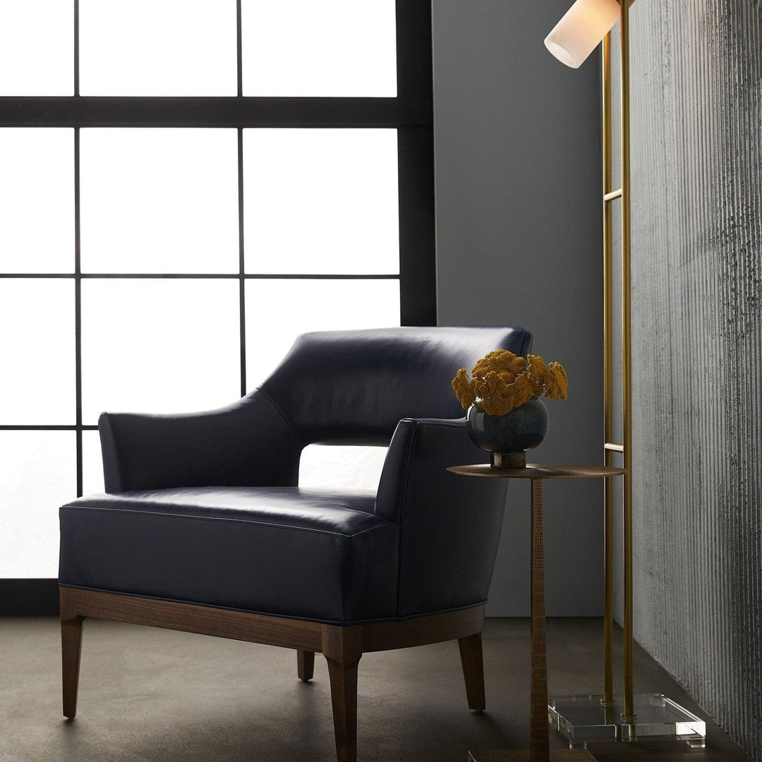 Siena Chair Indigo Leather Dark Walnut