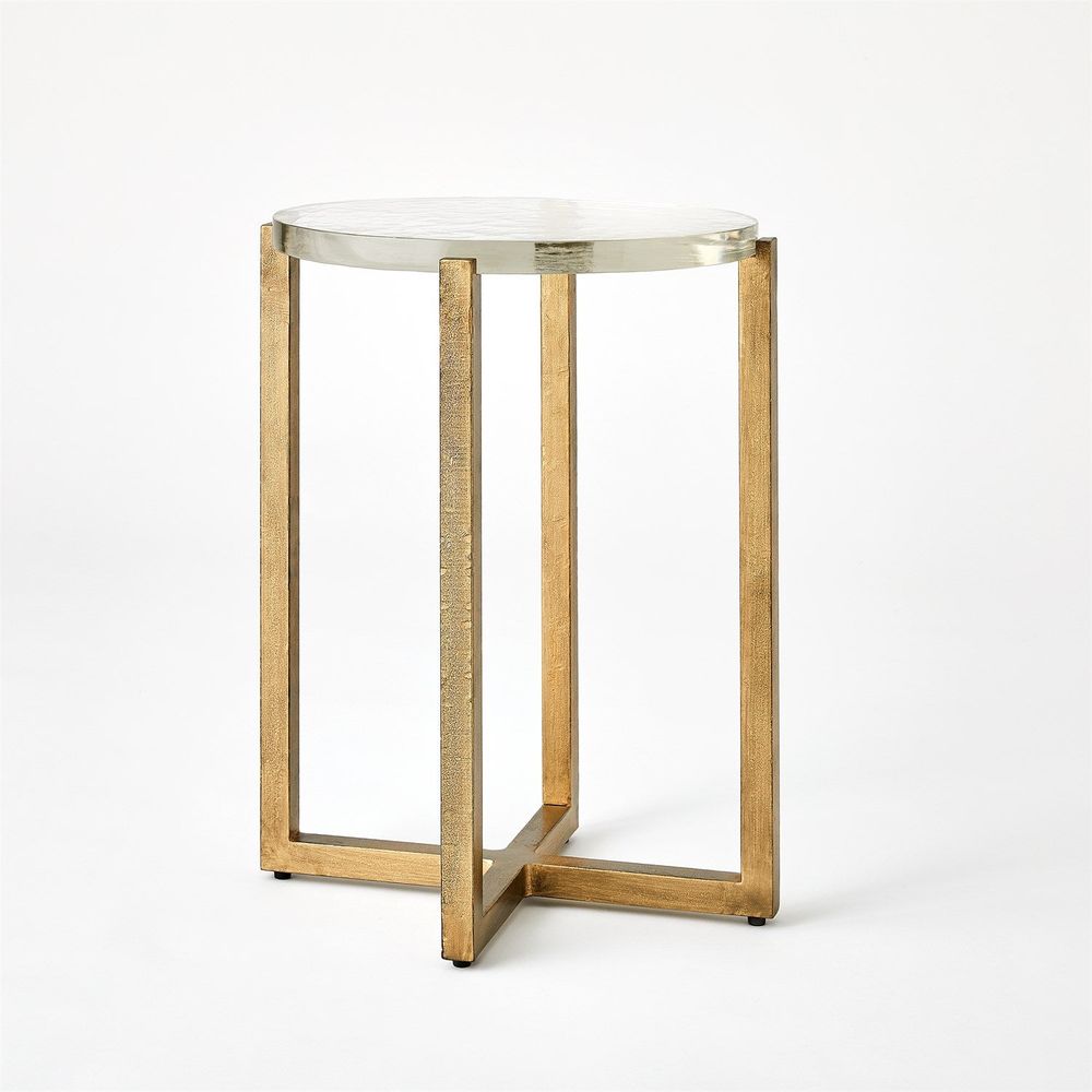 Side Tables Ice Block Table-Oval-Antique Gold