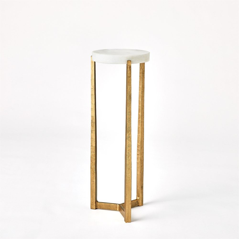 Side Tables Marble Disk Table-Antique Gold