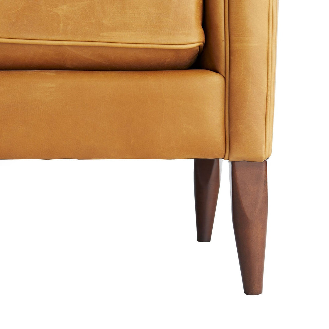 Theo Sofa Butterscotch Leather Dark Walnut