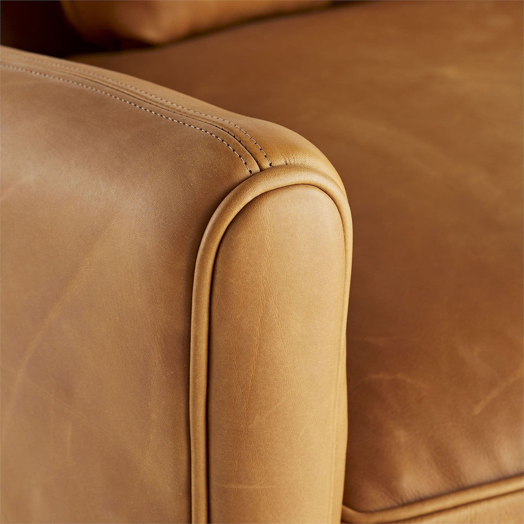 Theo Sofa Butterscotch Leather Dark Walnut