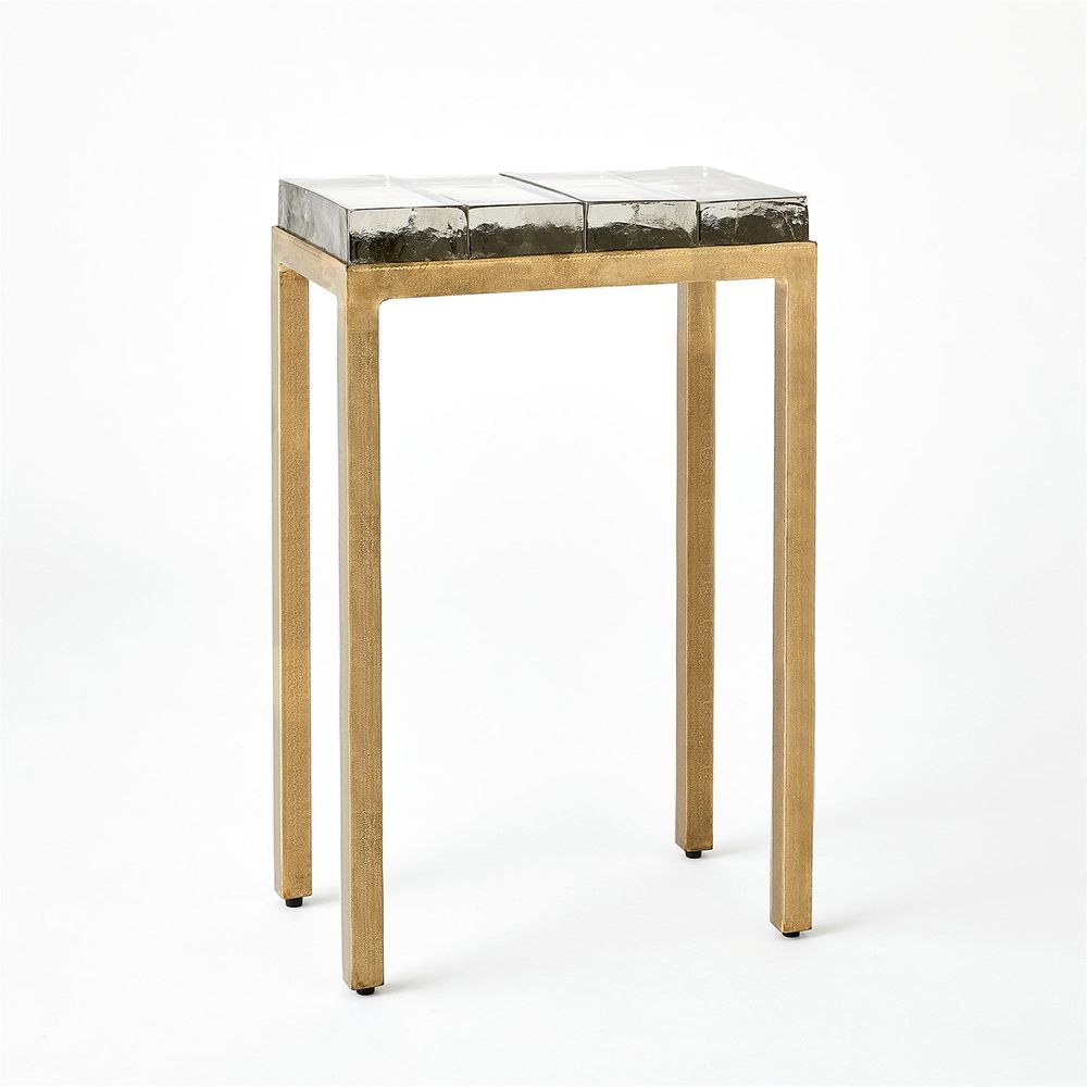 Ice Block Table-Quad-Antique Gold