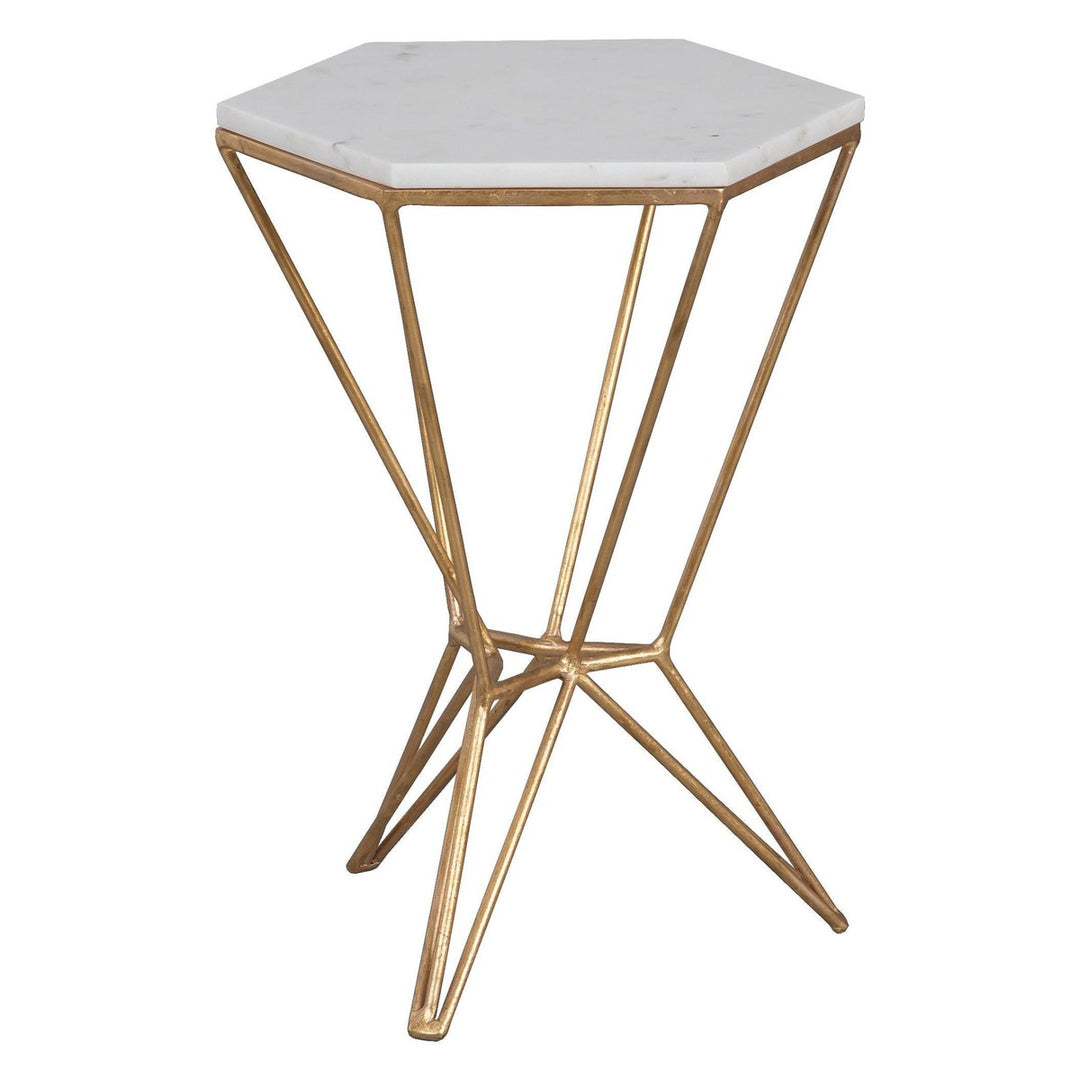 La Bella Drink  Table - Metal Base / White Marble Top