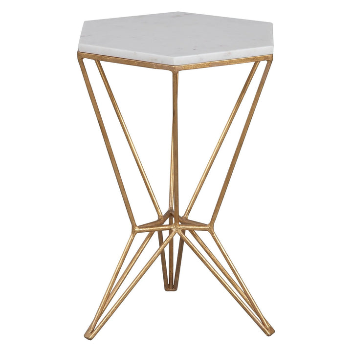 La Bella Drink  Table - Metal Base / White Marble Top