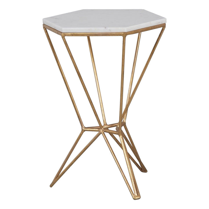 La Bella Drink  Table - Metal Base / White Marble Top