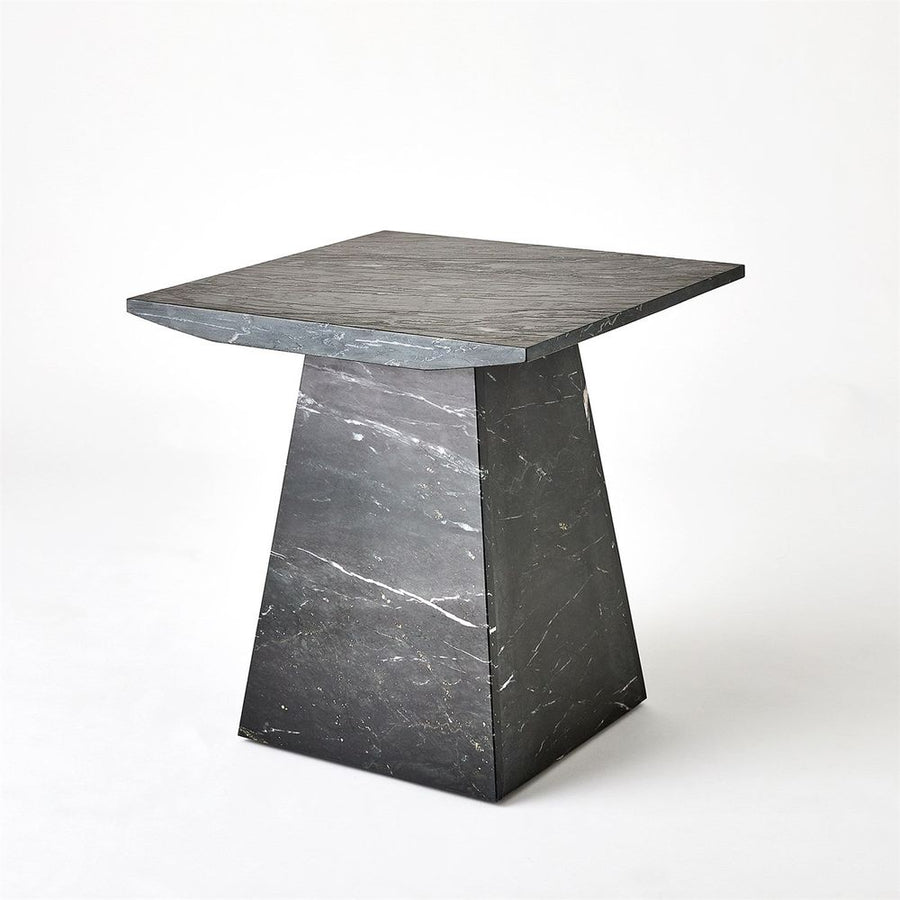 Side Tables Aero Side Table-Black Leathered Marble