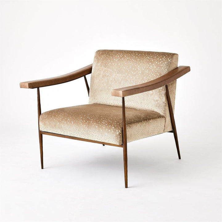 Lounge Chairs L Brooks Fabric/Leather Chair-Bronze