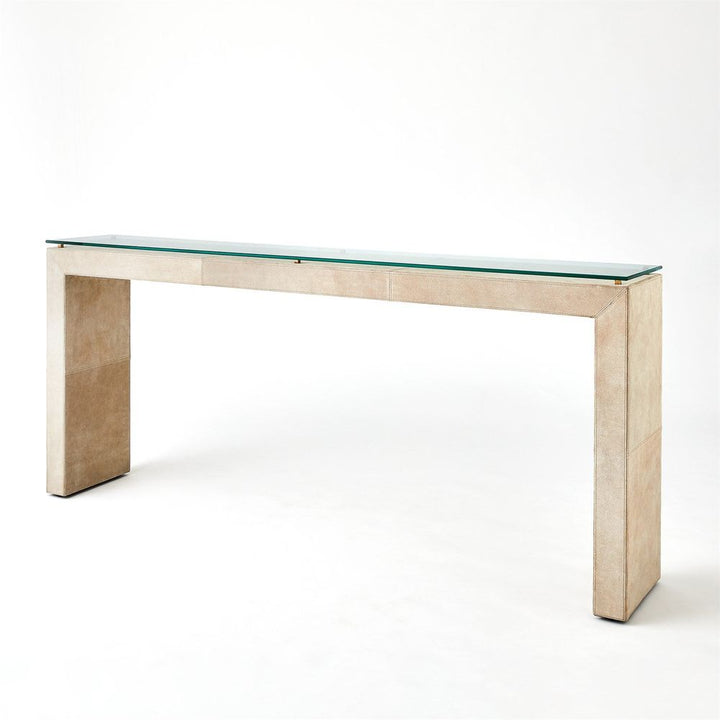 Console Tables Posh Console-Parchment Suede