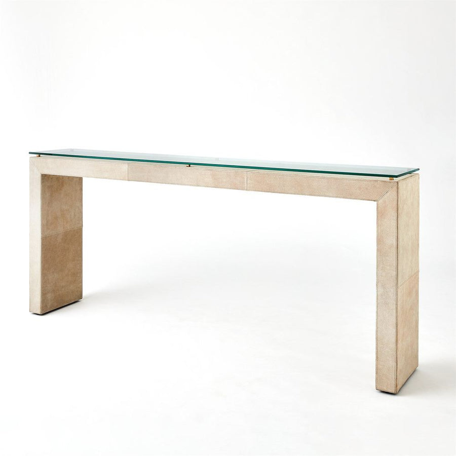 Console Tables Posh Console-Parchment Suede