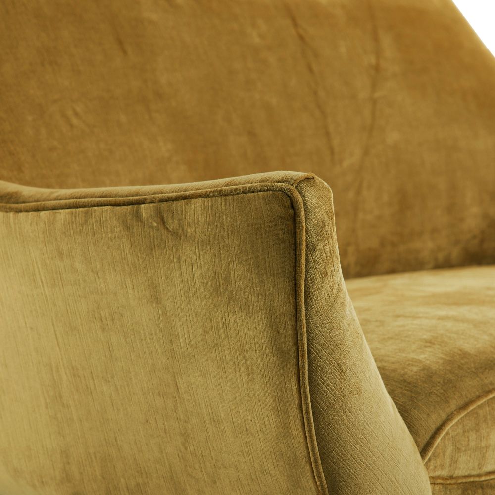 Sandro Settee Marigold Velvet Grey Ash - Gold