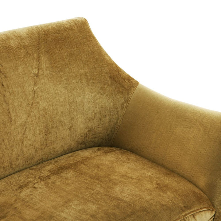 Sandro Settee Marigold Velvet Grey Ash - Gold