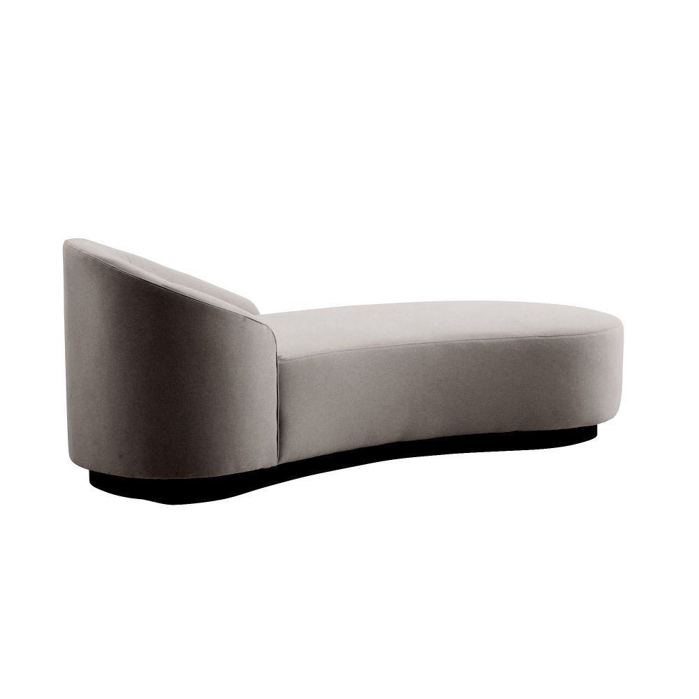 Chaise Lounges & Daybeds Carver Chaise Sharkskin Velvet Grey Ash Right Arm - Gray