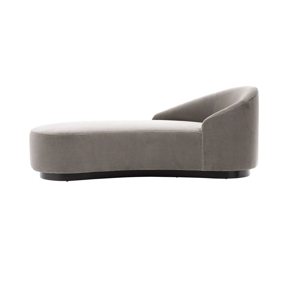Chaise Lounges & Daybeds Carver Chaise Sharkskin Velvet Grey Ash Right Arm - Gray