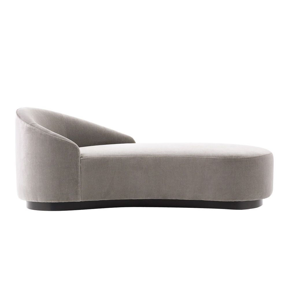 Chaise Lounges & Daybeds Carver Chaise Sharkskin Velvet Grey Ash Right Arm - Gray