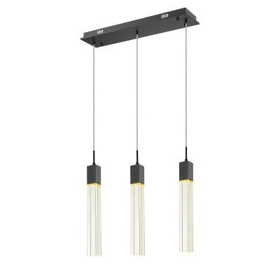 The Original Glacier Avenue Collection Chrome 3 Light Penant Fixture With Clear Crystal Black 3