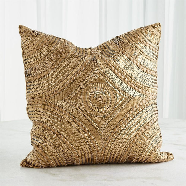 Pillows Roman Beaded Pillow-Gold