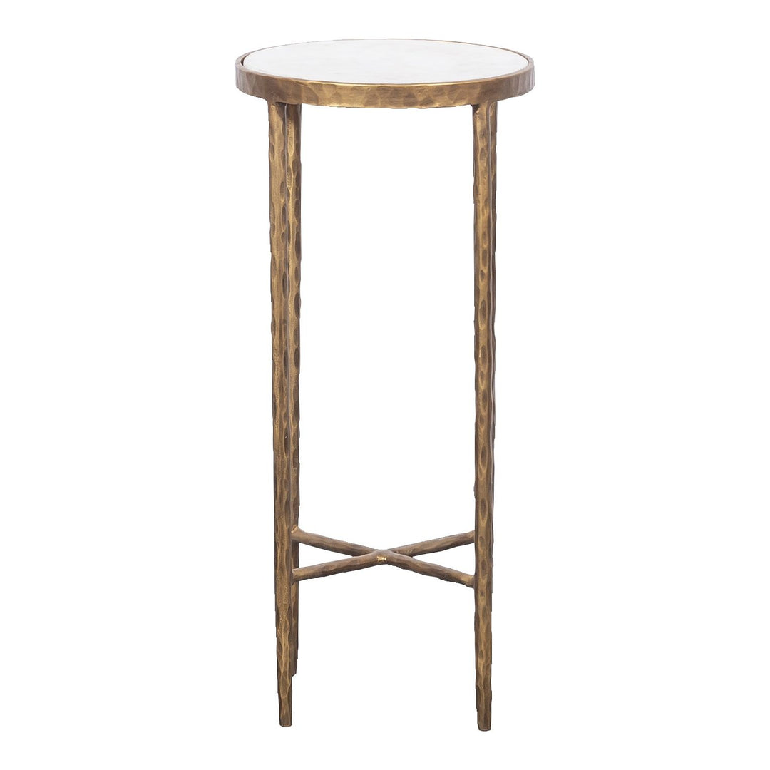 Veneto Drink Table - Hand Forged Metal,Calcutta Stone