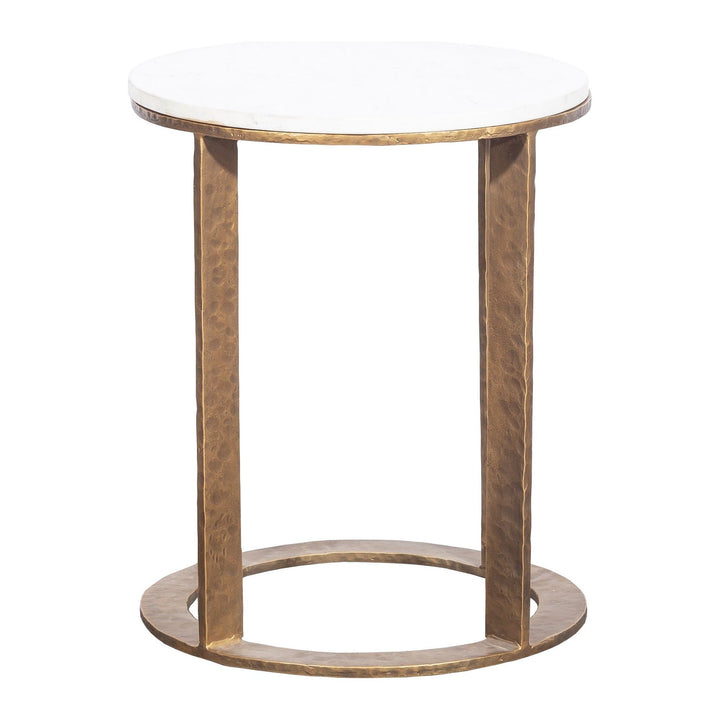 Veneto Drink Table - Hand Forged Metal,Calcutta Stone