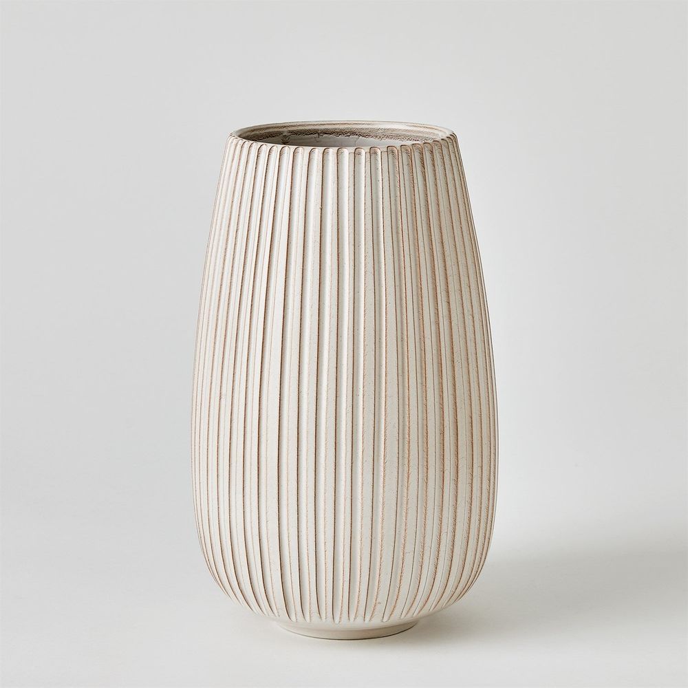 Vases Vertical Ribbed Vase-Lg