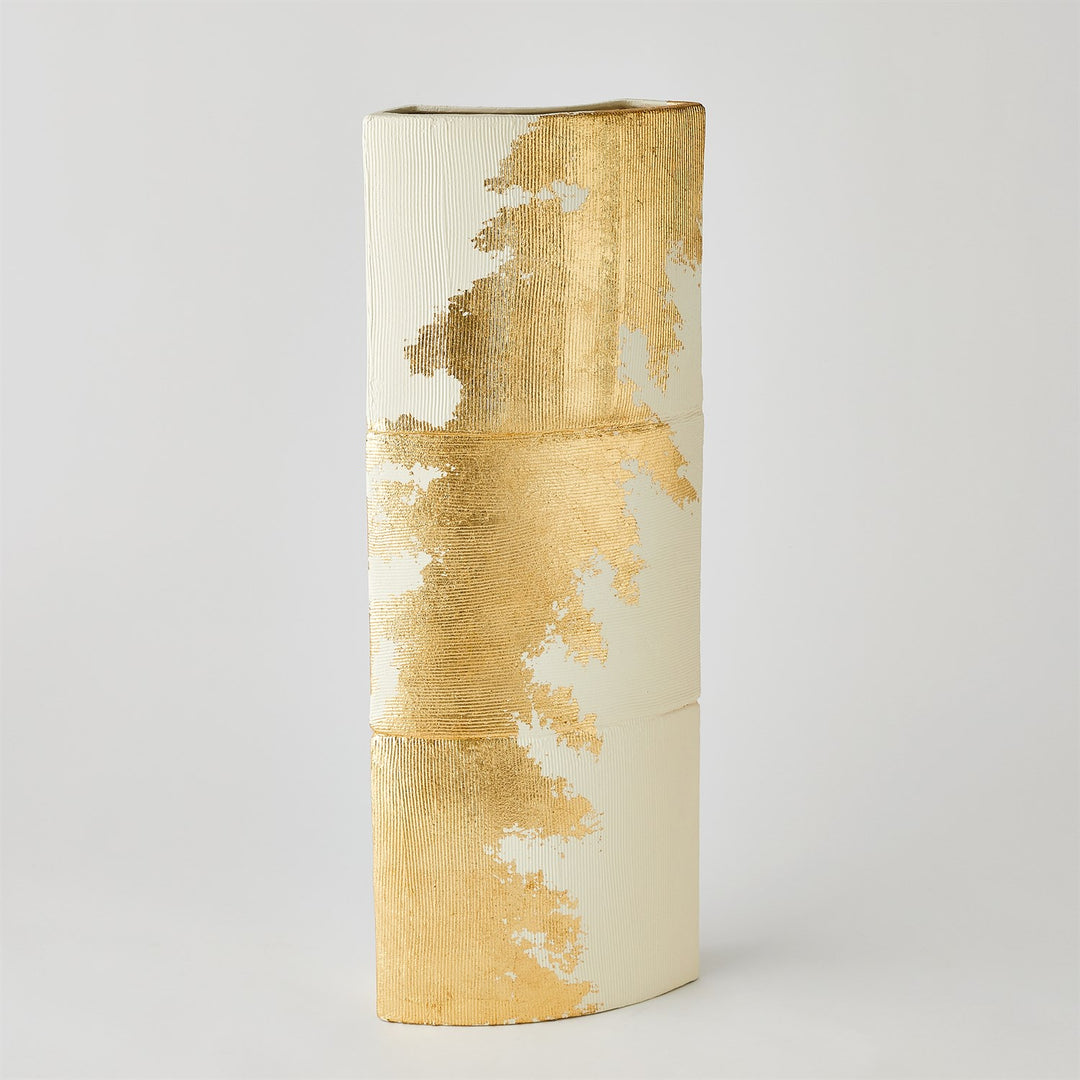 Splashy Gold Leaf Vase