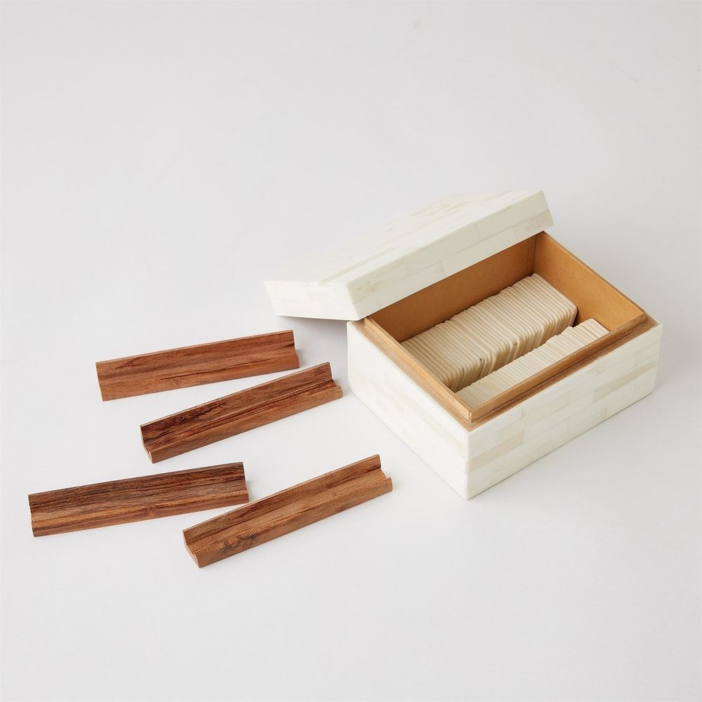 Games Boxed Bone Card Set-Ivory
