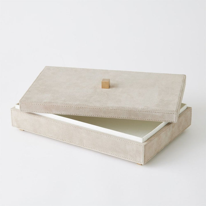 Boxes Posh Box-Parchment Suede-Lg