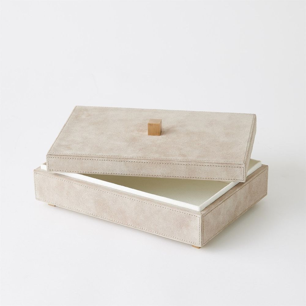 Posh Box-Parchment Suede-Lg