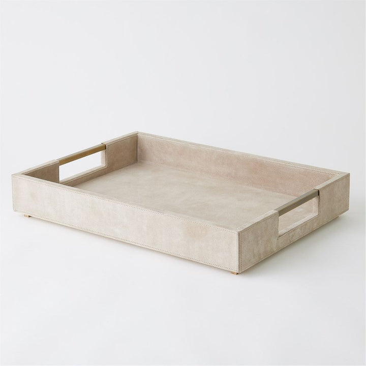 Posh Tray-Parchment Suede-Sm