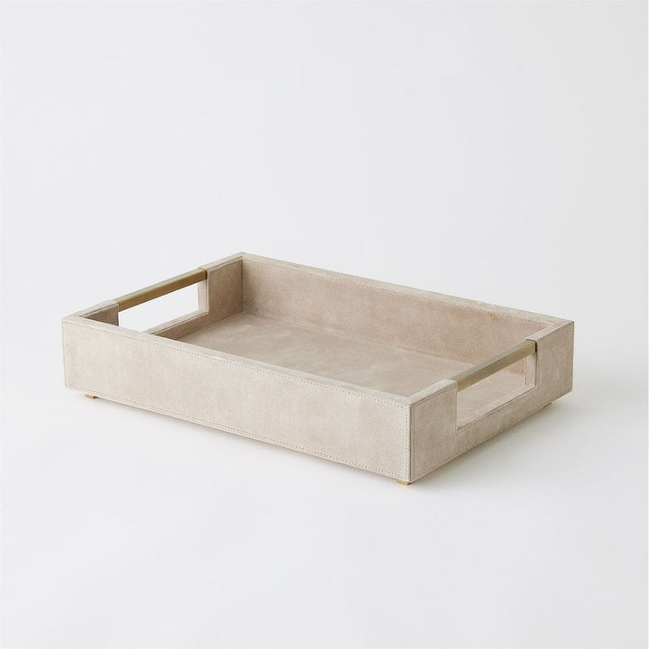Posh Tray-Parchment Suede-Sm