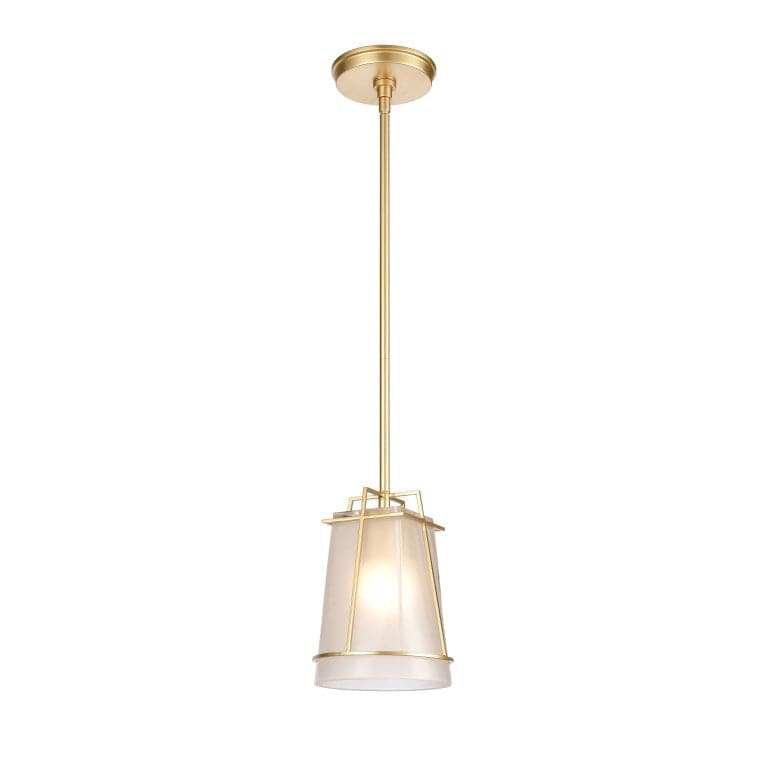 Square To Round 6'' Wide 1 - Light Mini Pendant-Elk Home-ELK-82125/1-PendantsWhite Frosted Glass-1-France and Son