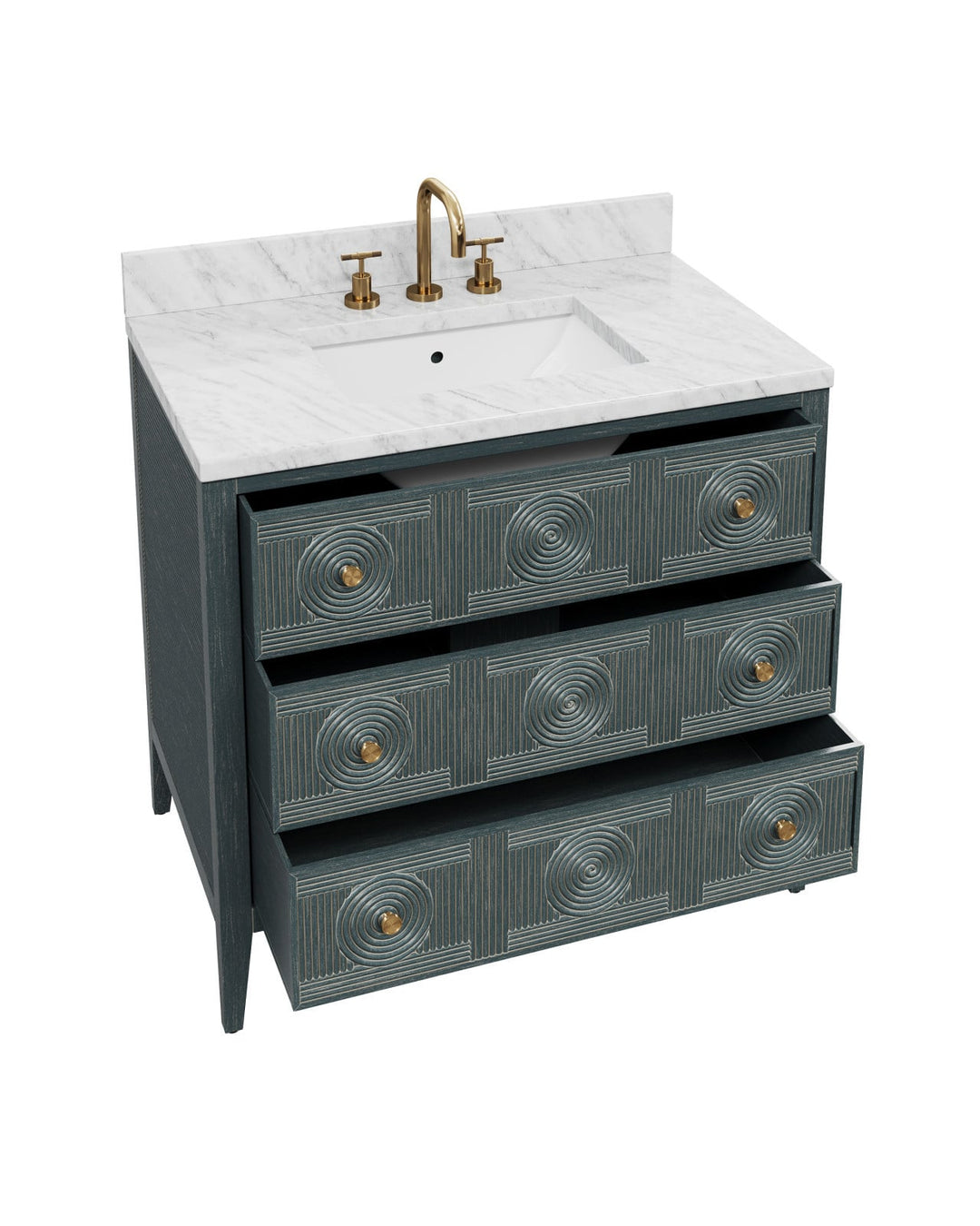 Vanities Santos 36" Vintage Navy Vanity with Rectangular Undermount Sink