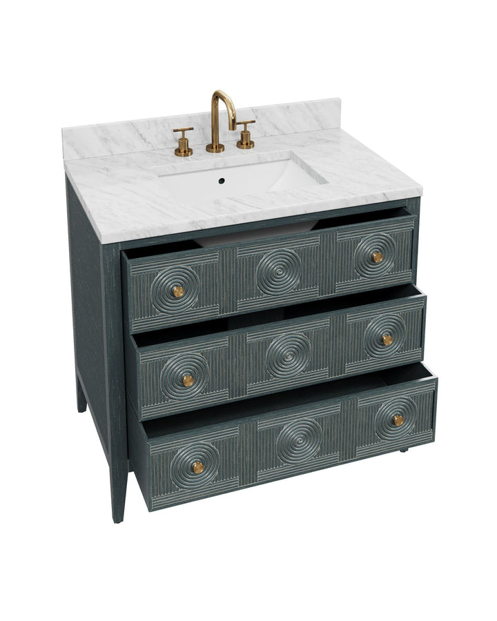 Vanities Santos 36" Vintage Navy Vanity with Rectangular Undermount Sink
