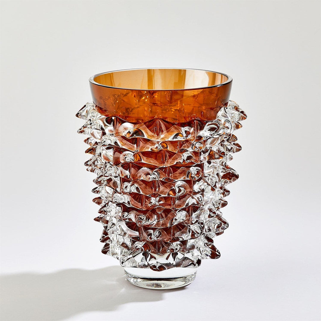 Porcupine Vase-Global Views-GVSA-7.60233-VasesTall-Dark Amber-2-France and Son