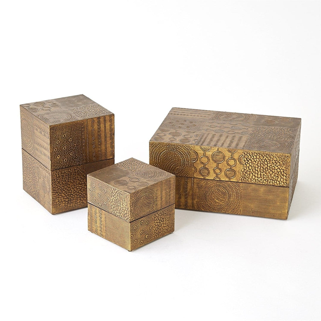 Navigator Boxes - Antique Brass-Global Views-GVSA-7.91652-Baskets & BoxesLarge-1-France and Son