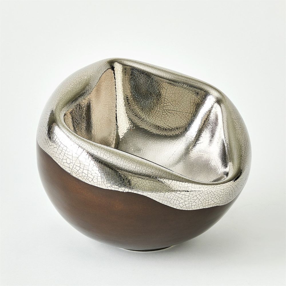 Bowls Squished Bowl-Platinum Crackle-Sm