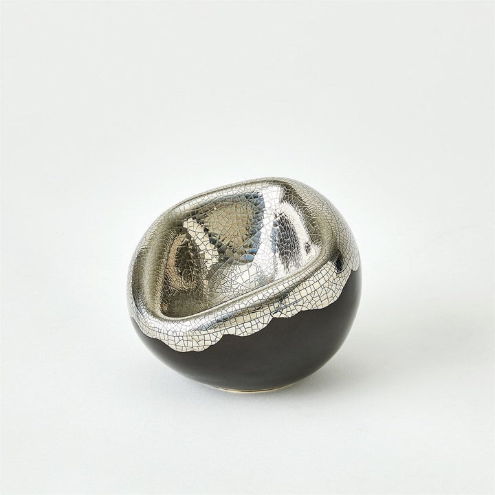 Squished Bowl-Platinum Crackle-Sm