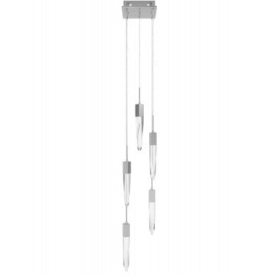 The Original Aspen Collection Chrome 5 Light Penant Fixture With Clear Crystal Silver 5