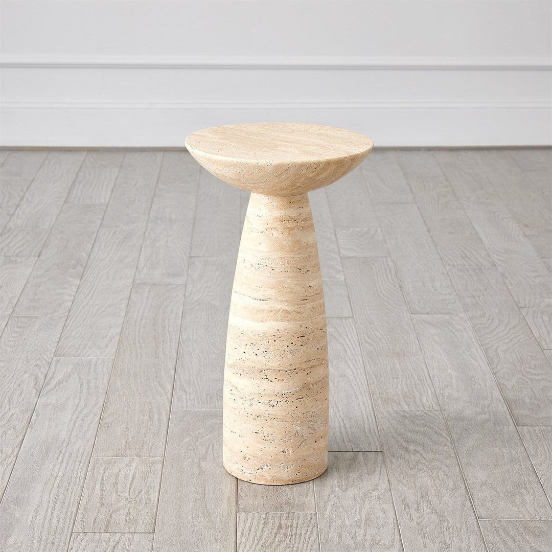 Tapered Accent Table-Travertine