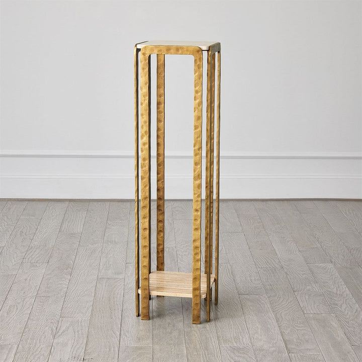 Pedestals Kraft Pedestal-Light Bronze w/Travertine