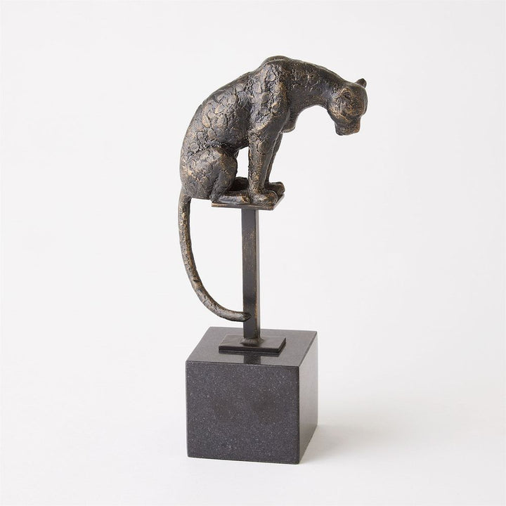 Perched Jaguar on Stand-Brass