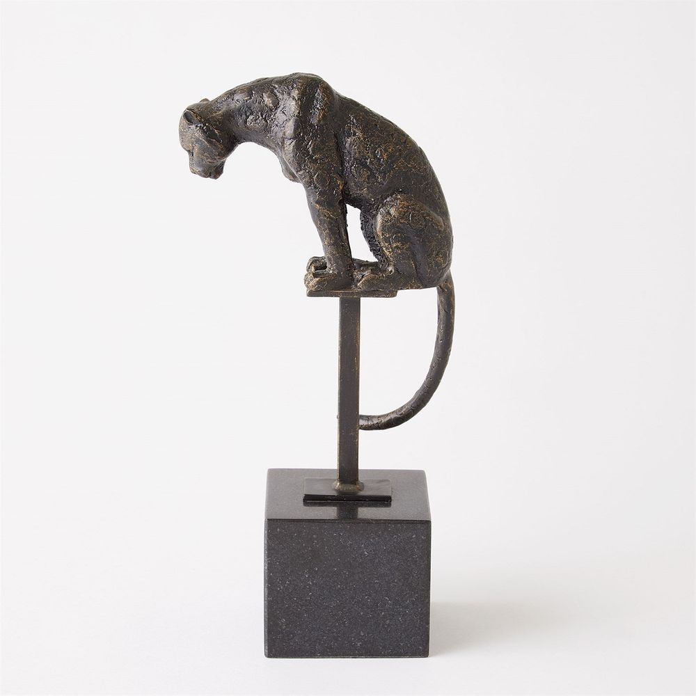 Perched Jaguar on Stand-Nickel