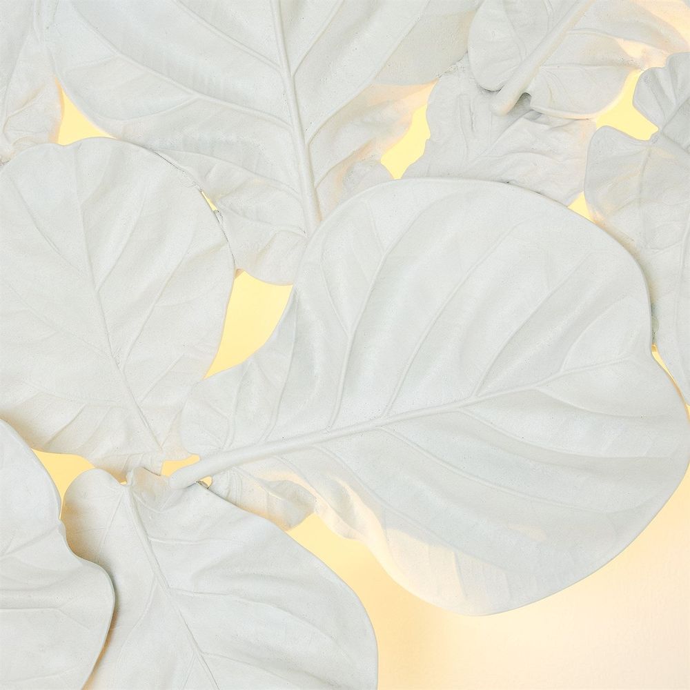 Wall Decor Fiddle Fig Lighted Wall Decor-White