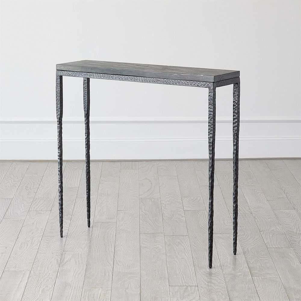 Console Tables Forrester Slim 35" Console - Blackened/Flamed Marble
