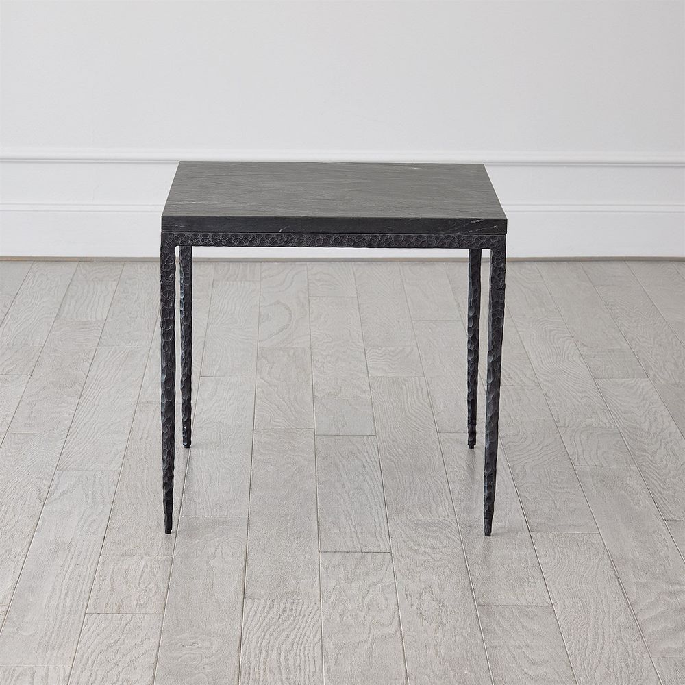 Side Tables Forrester Side Table-Blackened/Flamed Marble